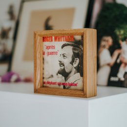 Håndlavet egramme til vinylvisning, vægmontering eller hyldebrug, minimalistisk musikrumindretning