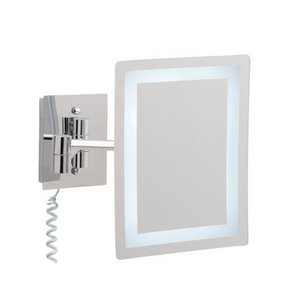bath & more cosmetic mirror with LED lighting, swiveling, 22 x 22 cm, chrome