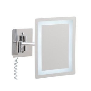 bath & more cosmetic mirror with LED lighting, swiveling, 22 x 22 cm, chrome