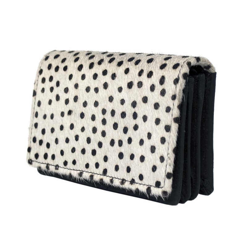 Ladies Wallet Black Leather RFID In 10 Prints