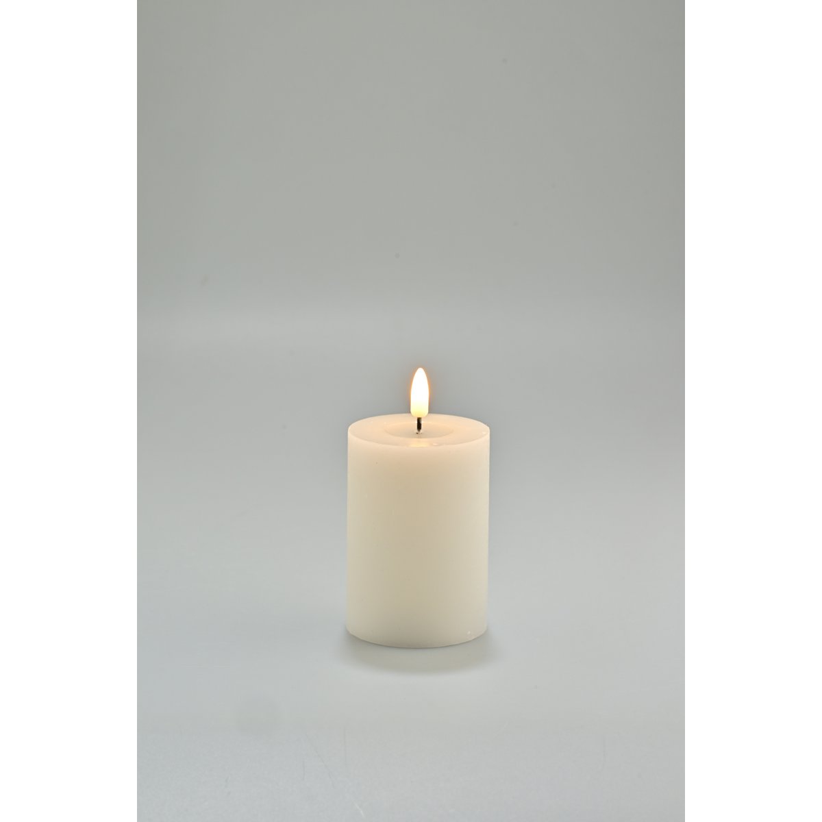 Candela LED bianca con timer e specchio in cera