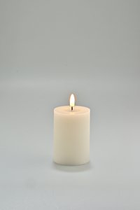 LED candle white with timer and wax mirror