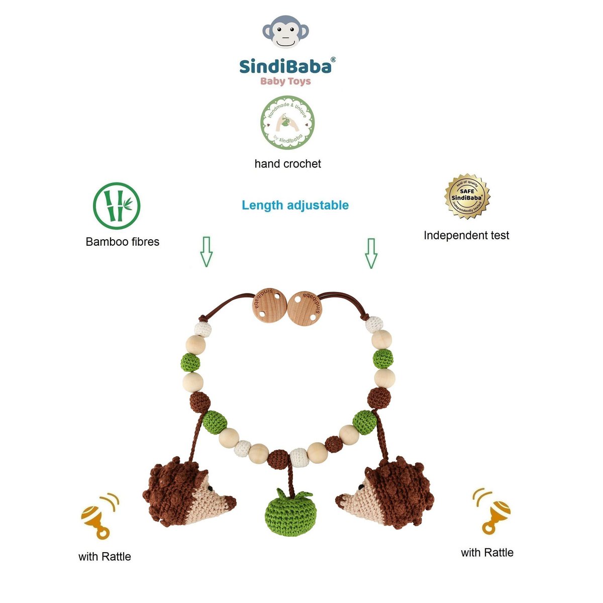 Erizo de cadena de cochecito de ganchillo HARRY