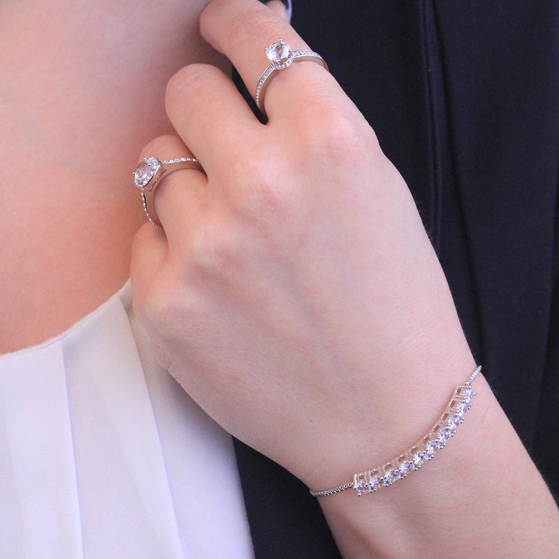 Bague Elise - Argenté et Cristal