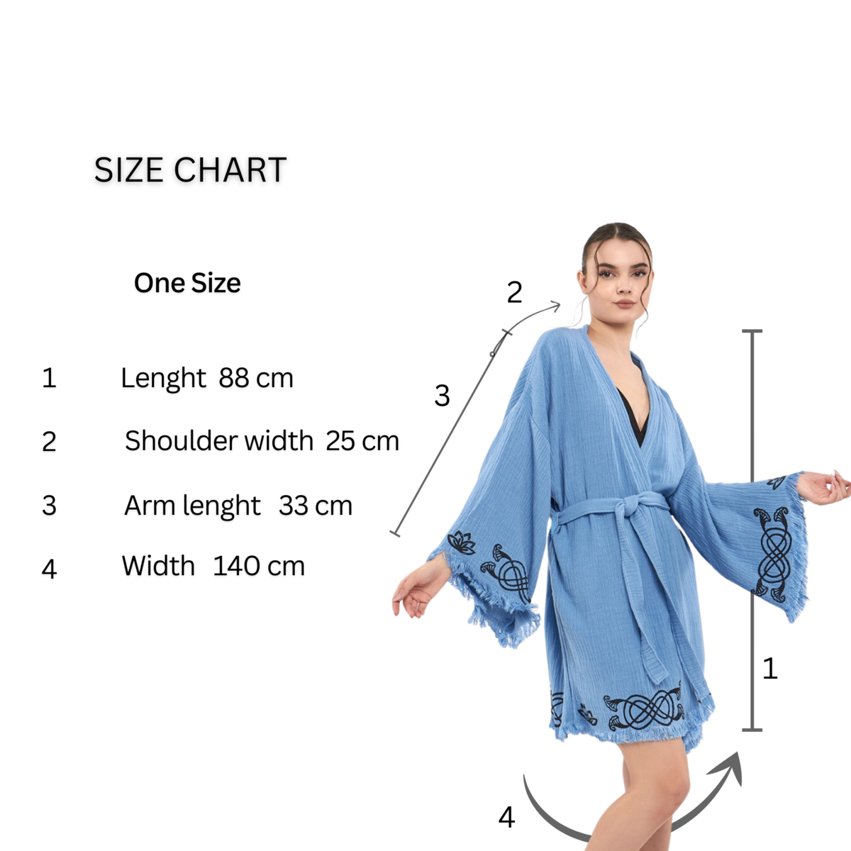 Forever Short Kimono-Azul