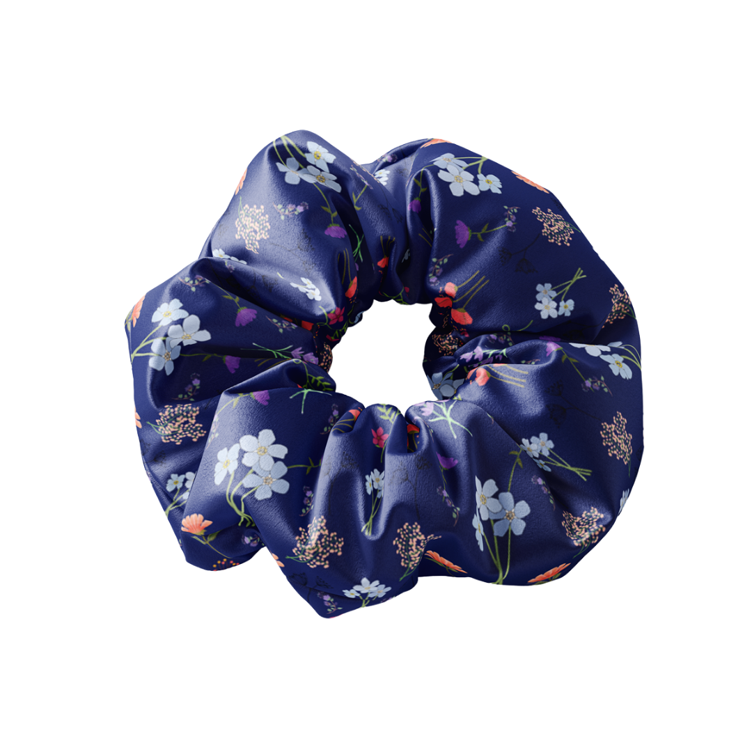 Scrunchie BLOOMS DARK BLUE