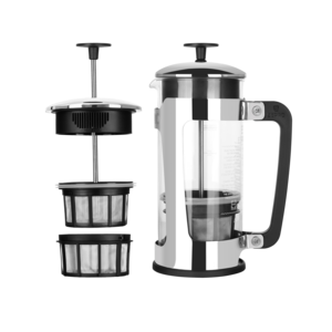 ESPRO - P5 French Press - Glazen Koffiemaker met Houder uit Duurzaam Gepolijst Roestvrij Staal - 532ml - met Dubbele Micro-Filter - Voor een Gruisloos en mild kopje koffie