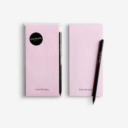 notepad love the day with pencil