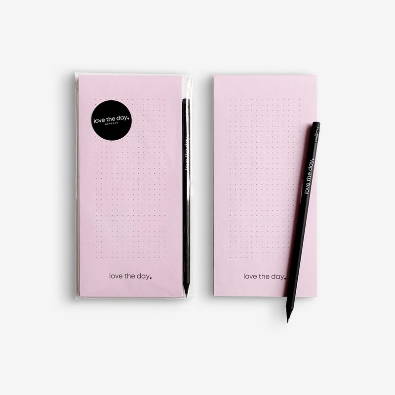 bloc-notes love the day avec un crayon