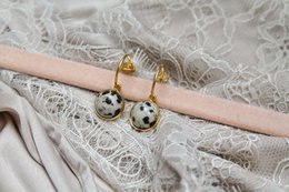 Earrings Dalmatian Jasper - Gold