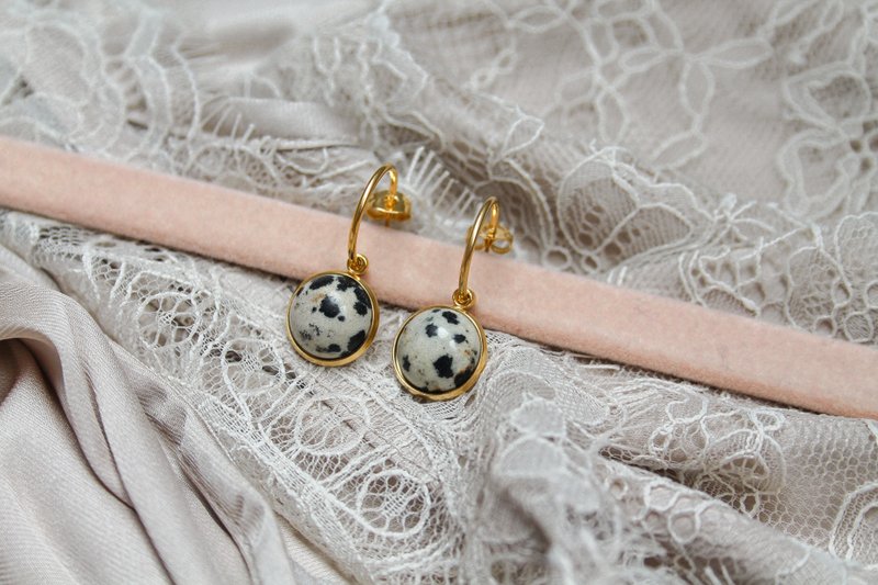 Earrings Dalmatian Jasper - Gold