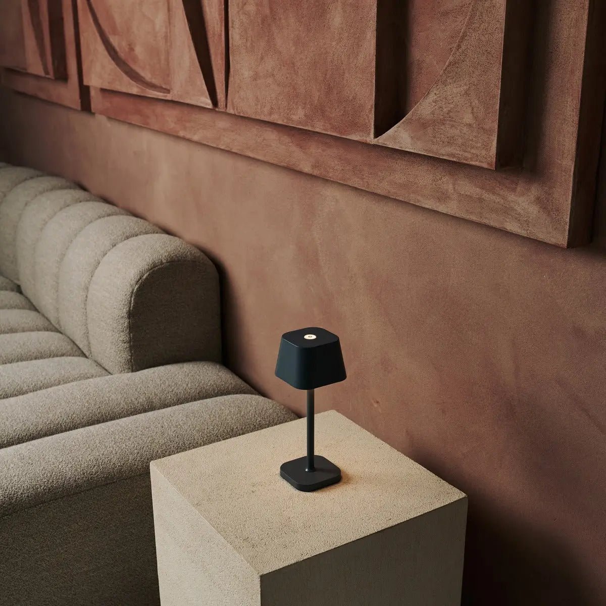Ava Stone Grey Rechargeable Table Lamp