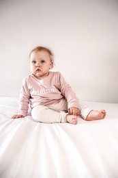 Pink økologisk baby oversize sweater med print