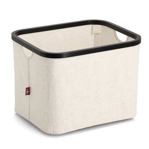 Opbergmand, polyester/bamboe, crème/zwart