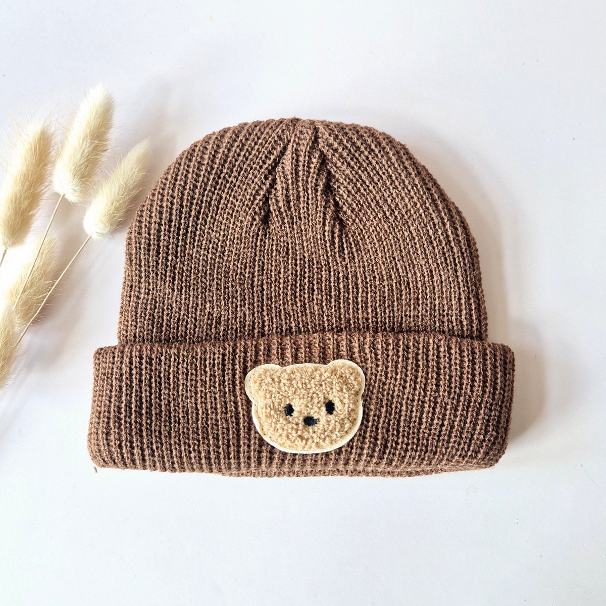 Rattle Beer Beanie - Brown Warm knitted hat for babies and toddlers