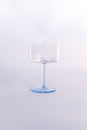 Set of 6 blue cocktail glasses, ideal for serving cocktails and mixed drinks.