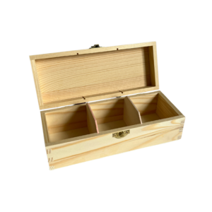 Wooden TEA BOX 3-compartment pine