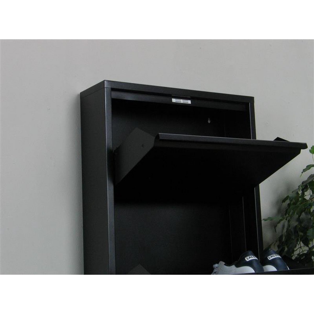 Naturn Living Meuble à chaussures en métal 6 portes - lot de 2 | 108 x 103 x 17 cm | Meuble à chaussures fonctionnel et compact pour un rangement élégant de votre collection de chaussures | Meuble à chaussures | noir mat