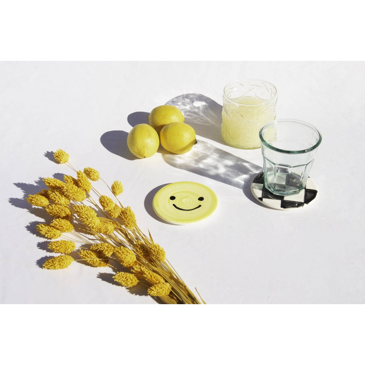 Set 2 Keramikuntersetzer (Smiley)