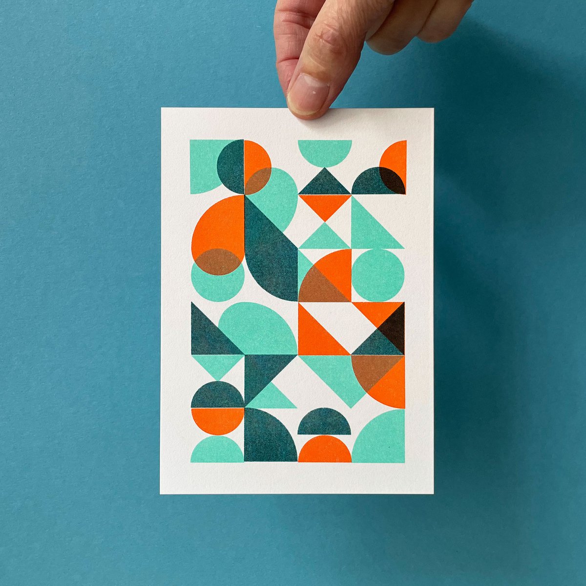 Pocztówka Riso Mały Mo, risografia, DIN A6