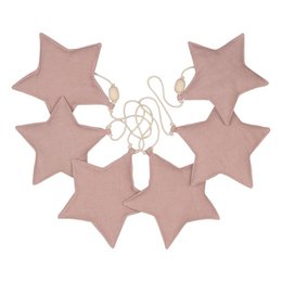 Guirlande en lin "poudre rose" avec étoiles