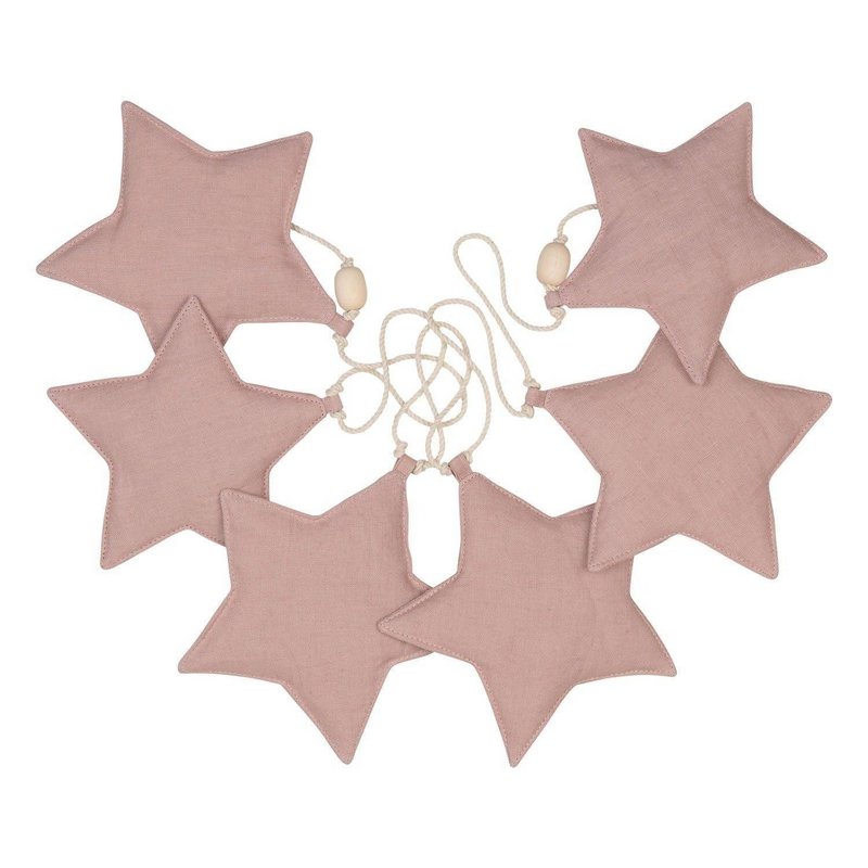 Guirlande en lin "poudre rose" avec étoiles