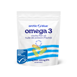 Large fish oil capsules containing DHA and EPA omega-3 fatty acids for heart and brain health.