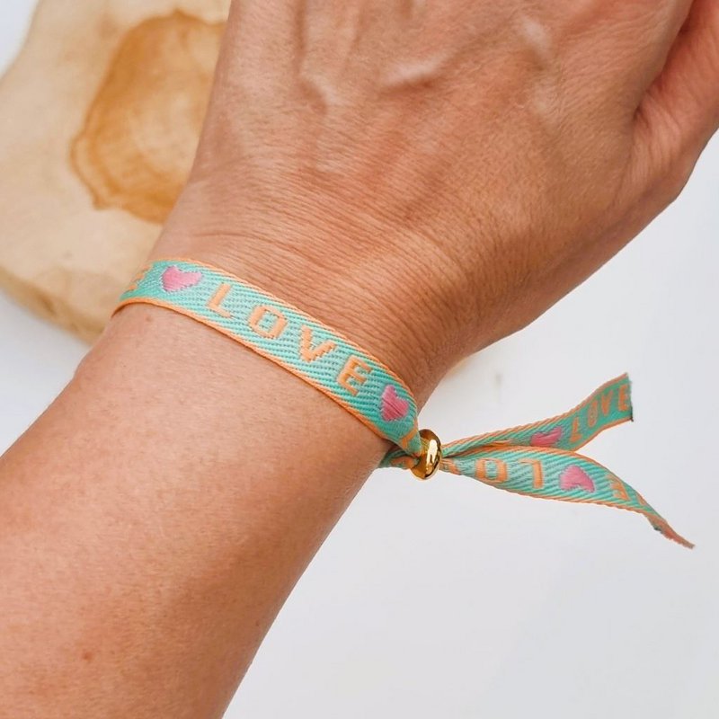 Pulsera de cinta amor claro verde