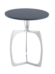 Tavolino in metallo rotondo ø 45 x 56 cm tavolo decorativo in marmo Sohoo con cornice argento o oro
