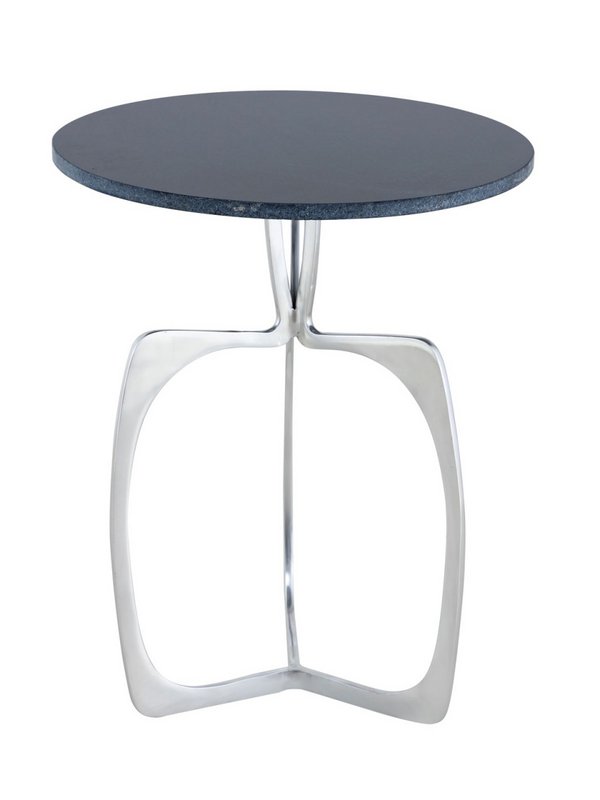 Tavolino in metallo rotondo ø 45 x 56 cm tavolo decorativo in marmo Sohoo con cornice argento o oro