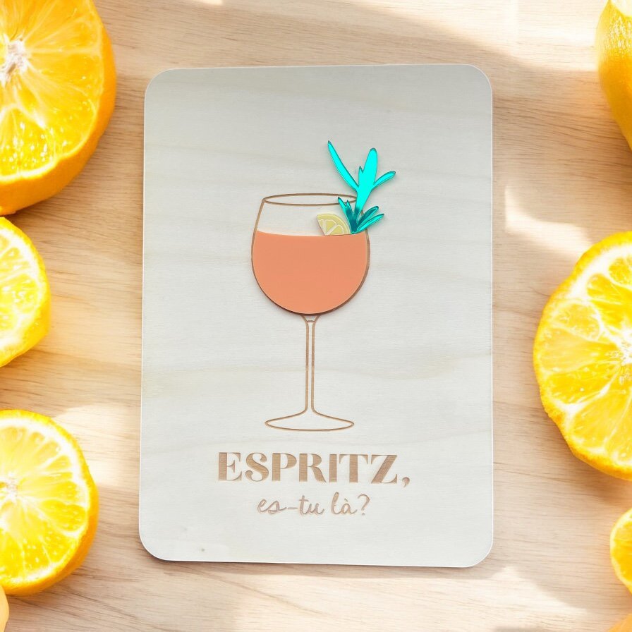 Houten en plexi -poster: cocktails