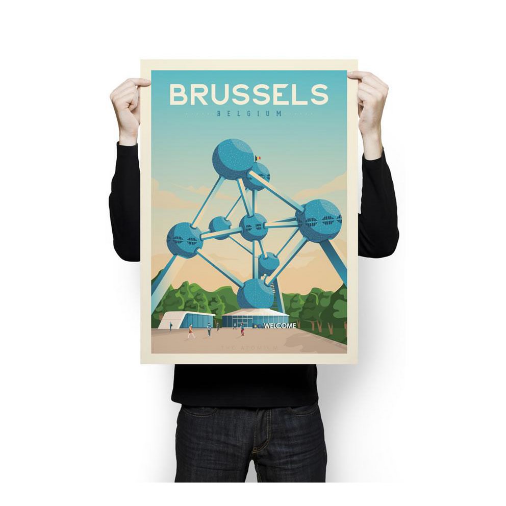 Affiche Bruxelles Vintage | Poster Ville Bruxelles Belgique