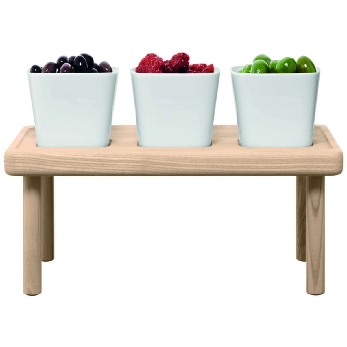 L.S.A. - Stelzendienerplateau -Set Met Schaal Set Van 4 Stuks - Bruin