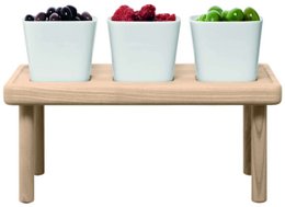 L.S.A. - Stilt Serveerplateau Set met Schaal Set van 4 Stuks - Bruin