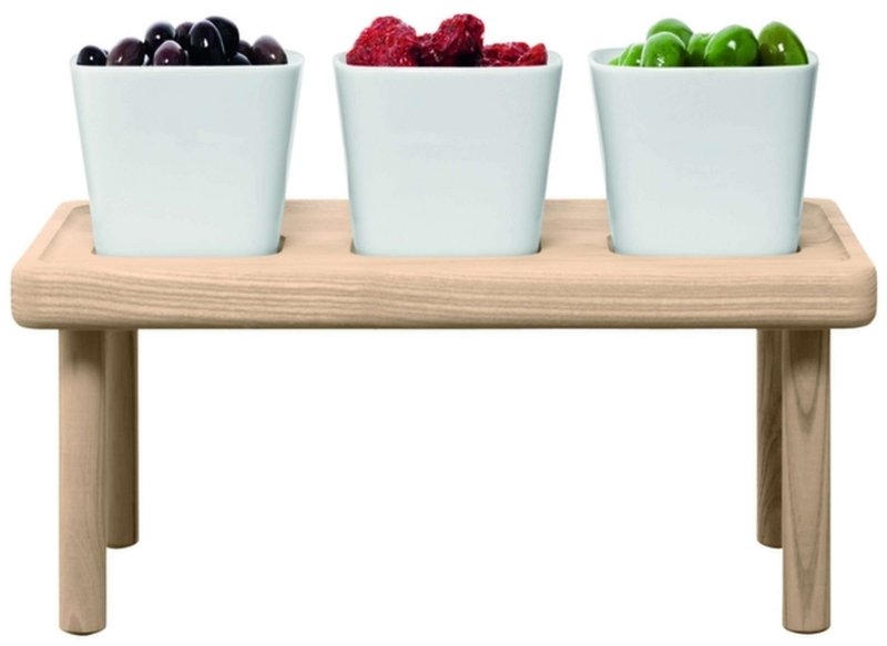 L.S.A. - Stelzendienerplateau -Set Met Schaal Set Van 4 Stuks - Bruin