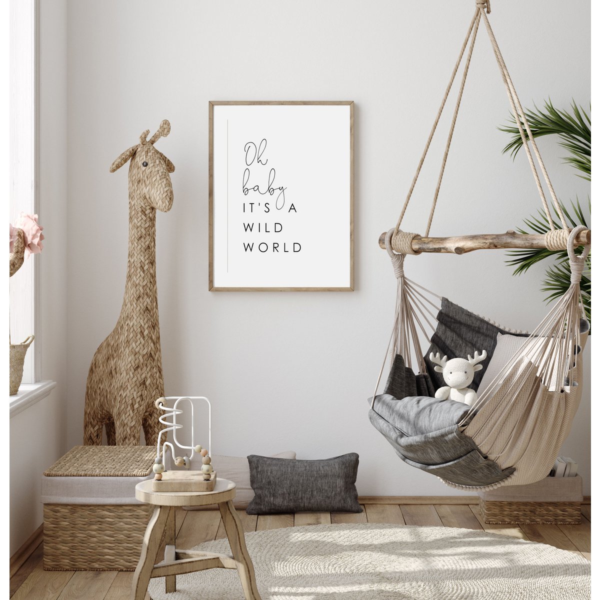 Oh baby è un poster del mondo selvaggio, poster della scuola materna neutro, poster della stanza delle ragazze, poster del safari, poster della stanza dei ragazzi, poster per bambini, poster della giungla, arredamento della giungla