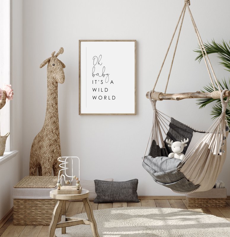 Oh baby è un poster del mondo selvaggio, poster della scuola materna neutro, poster della stanza delle ragazze, poster del safari, poster della stanza dei ragazzi, poster per bambini, poster della giungla, arredamento della giungla
