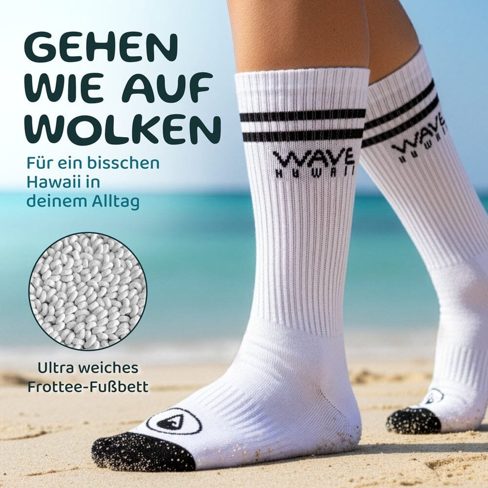 Bomuld Crew Socks Stripes + Logo hvid