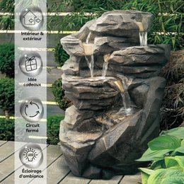 Fountain XL- Niagara - Indoor and Outdoor Waterfall 5 Levels - Fountain Garden Terrace Living Room Nature Zen LED Light