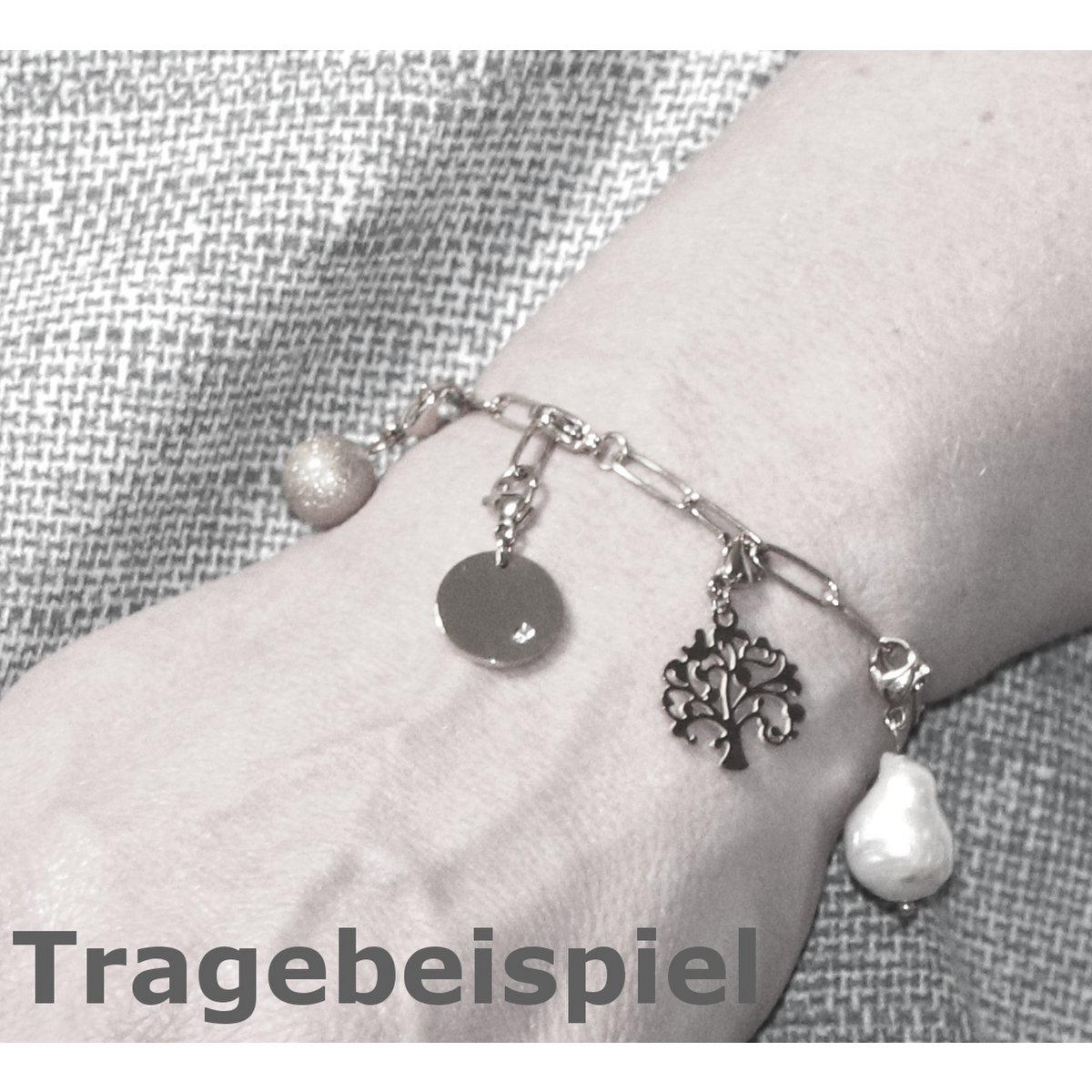 Charm Cosmopolitan crystal gray stainless steel