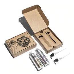 The 2X REGROW, NOURISH Hair Growth Set is a shampoo product designed to promote hair growth and nourishment. The set includes a shampoo and other hair care products packaged in a wooden box with a floral design. The images show the product packaging and the results of using the product, with before and after shots of hair growth and improvement.