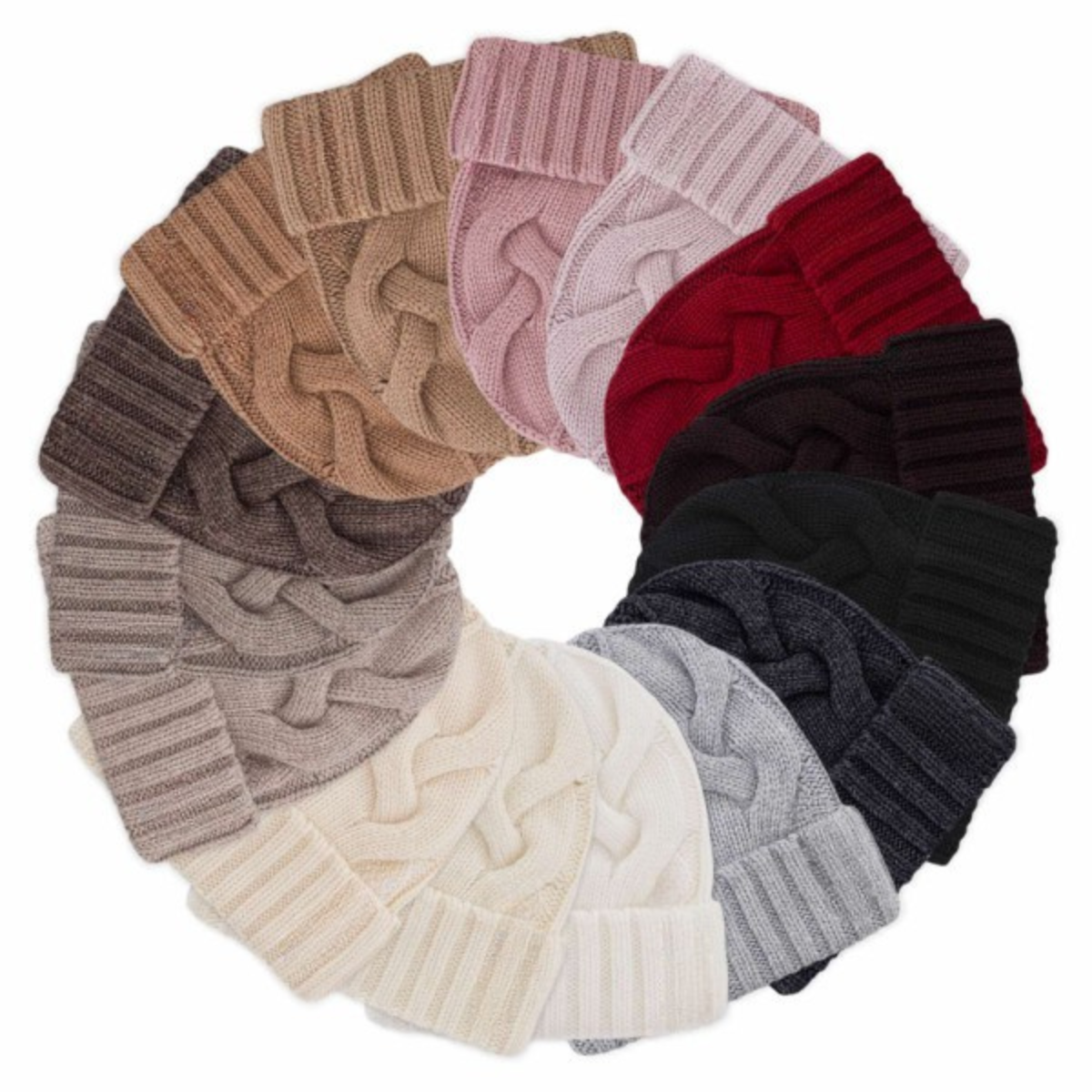Olivia gebreide muts - wit | Merino-kasjmier | Minimalistische winterhoed
