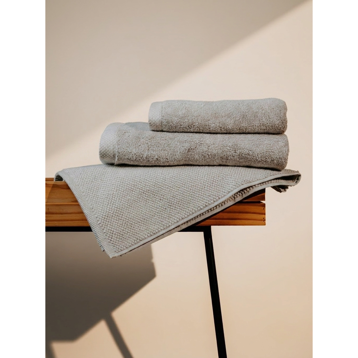 Pamukia GOTS Organic Cotton Bathroom Set for One – Towel, Bath Towel & Bath Mat | Essence Collection