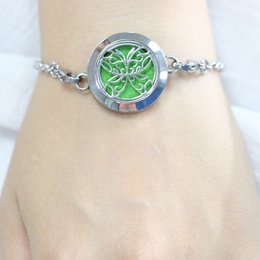 Aromatherapy Bracelet - Abstract Butterfly - Stainless Steel Design - Blotters Provided - Aromatherapy Accessory - Gift Idea