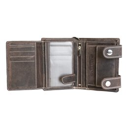 Men's Wallet Leather With Chain dark brown buffalo leather