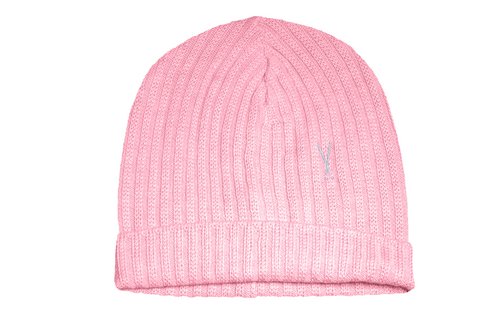 Pink wool and acrylic beanie