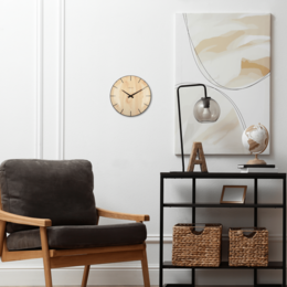 Horloge murale - 35 cm - Dôme Verre - 'Edge Wood Dome'