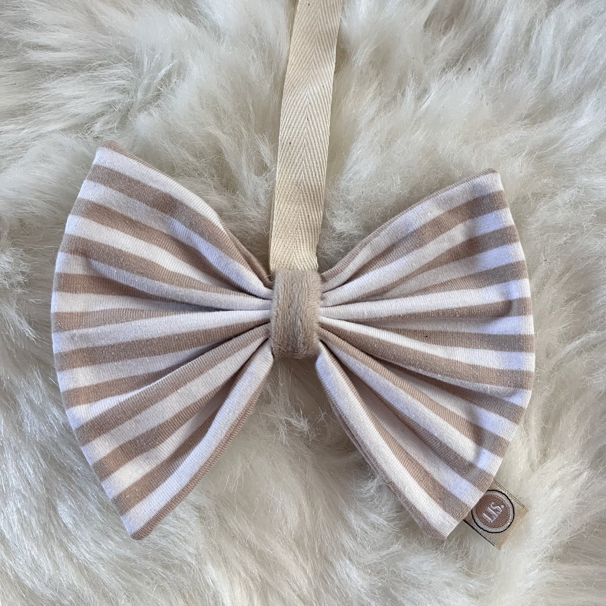 Noeud d'attache-sucette - beige/blanc