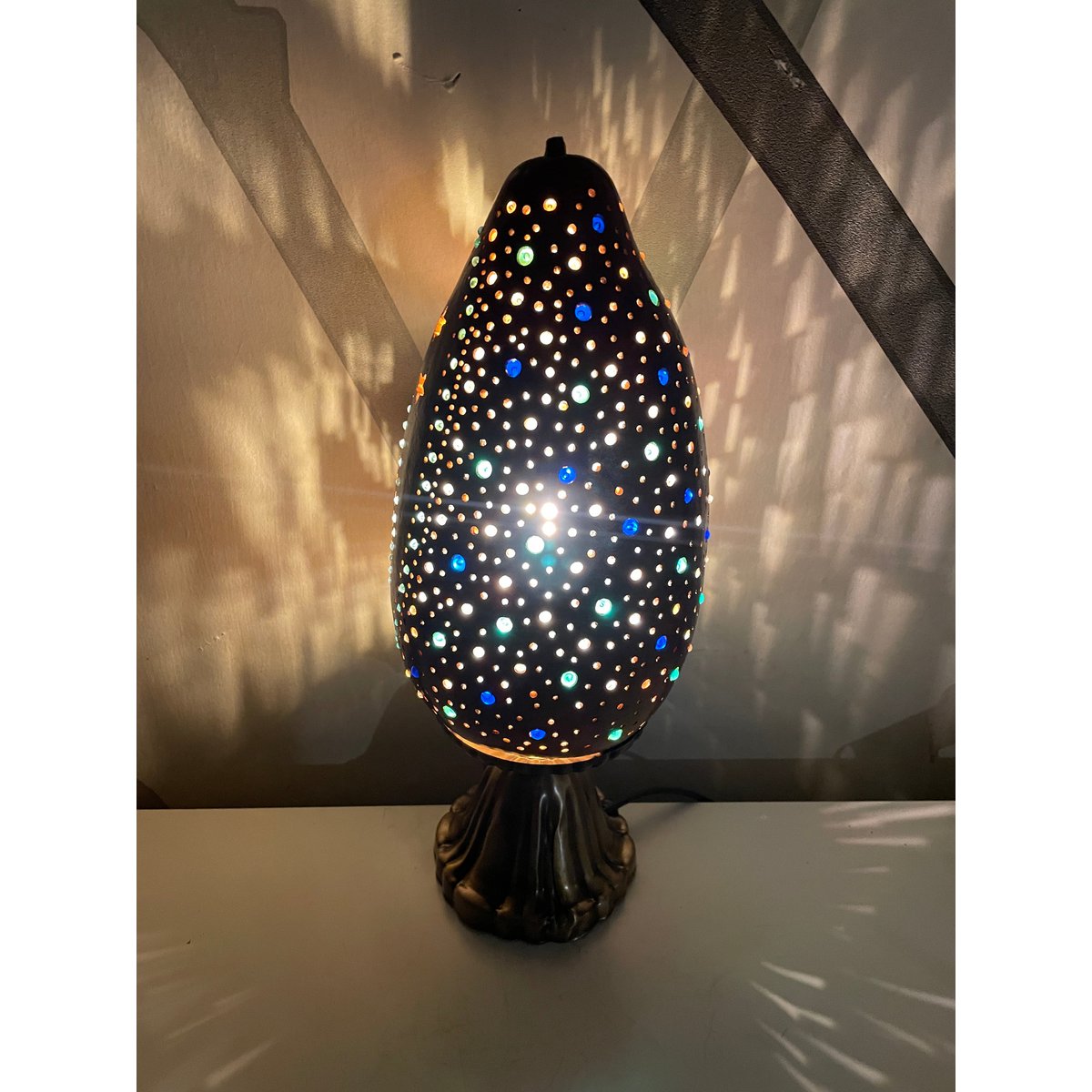 Lampa z tykwy - Kot i księżyc 3