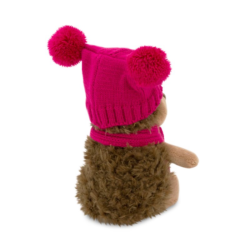 Weiches Spielzeug, Leben - flauschiger Hedgehog in Double -Pompon -Hut (18 cm)